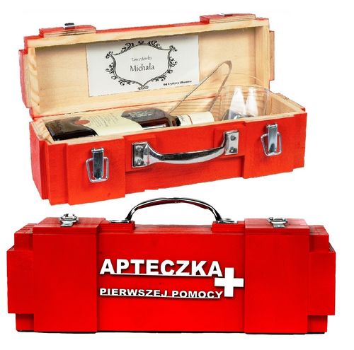 PREZENT DLA LEKARZA pielęgniarki Masywna Mocna drewniana skrzynka akcesoria na Arena.pl