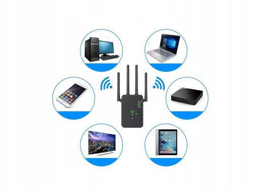 WZMACNIACZ SYGNAŁU WI-FI MOCNY REPEATER 1200MB/S 2.4GGHZ 5GHZ DWUZAKRESOWY na Arena.pl