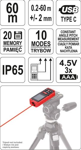 YT-73127 Dalmierz laserowy 60m na Arena.pl