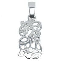 SREBRNY WISIOREK AŻUROWY W WZÓR KWIATÓW Z CYRKONIAMI SREBRO PRÓBY 925