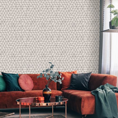 Tapeta Do Salonu Modny Wzór GEOMETRYCZNY Ozdoba na Arena.pl