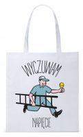 Dla Elektryka Na Prezent Torba Eco Biała Shopper Z Nadrukiem Ze Zdjęciem