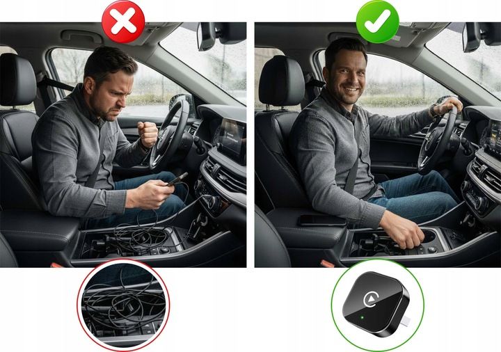 CarPlay Android Auto adapter Plug&Play bezprzewodowy moduł USB iOS zdjęcie 7