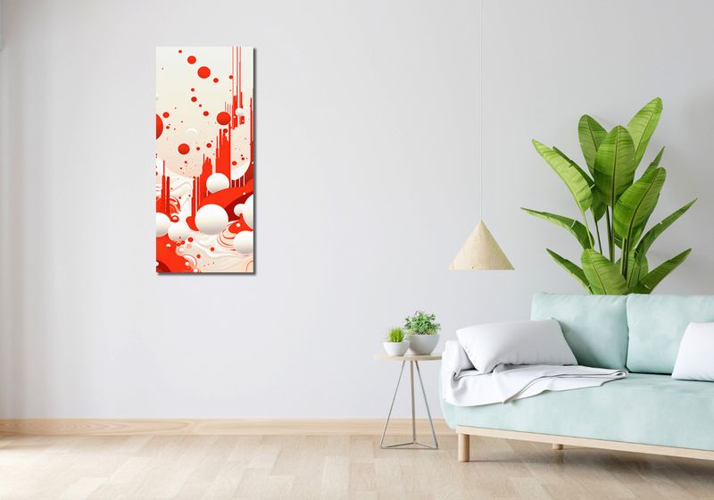 Obraz 40x100cm Krwiście Czerwone Wibracje zdjęcie 2