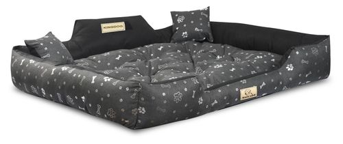 Legowisko dla psa kojec KINGDOG 115x95 cm wodoodporne kości srebrne na Arena.pl