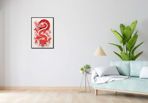 Plakat 50x70cm Czerwony Smok na Arena.pl