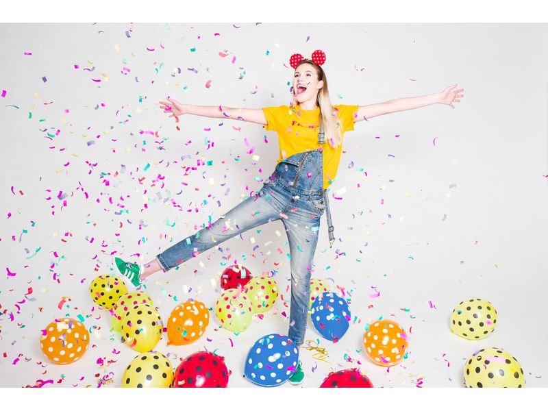 Konfetti pneumatyczne, kolorowe paski, 40 cm (PD) zdjęcie 4