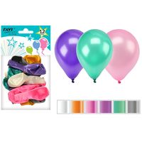 Balony lateksowe metalizowane kolorowe 12 sztuk 25 cm