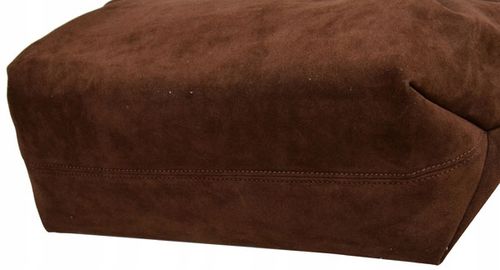 FLORA&CO torebka damska MIEJSKA na ramię ZAMSZ A4 CZEKOLADA na Arena.pl