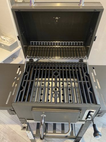 MOCNY GRILL WĘGLOWY OGRODOWY DWA RUSZTY POPIELNIK TERMOMETR DWIE PÓŁKI XXL na Arena.pl