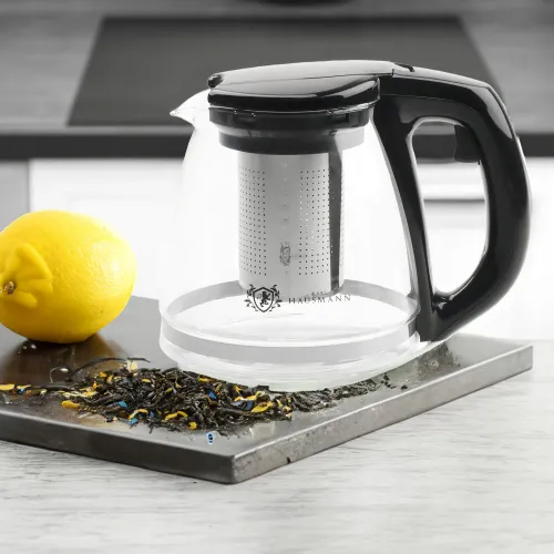 DZBANEK SZKLANY Z STALOWYM ZAPARZACZEM ZAPARZACZ DO HERBATY ZIÓŁ 1500 ML na Arena.pl