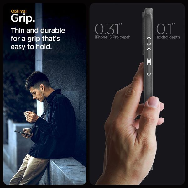 spigen mag armor magsafe iphone 15 pro matte black zdjęcie 11