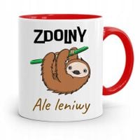 Kubek Czerwony Śmieszny Zabawny Zdolny Ale Leniwy Z Nadrukiem Ze Zdjęciem