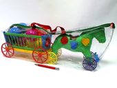 Konik edukacyjny z wozem 00202