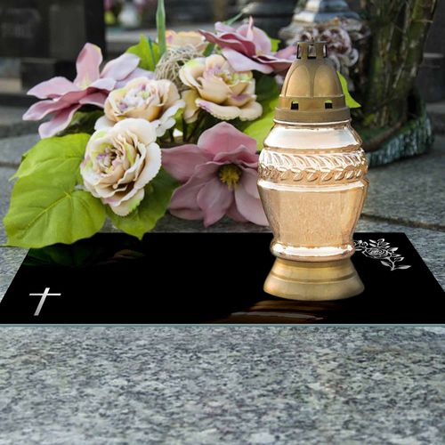 SZKLANA PODSTAWKA POD ZNICZE z dedykacją 60x30cm 510d na Arena.pl