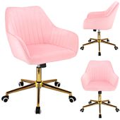 eleganckie krzesło corum obrotowe biurowe do biura fotel różowe jumihome