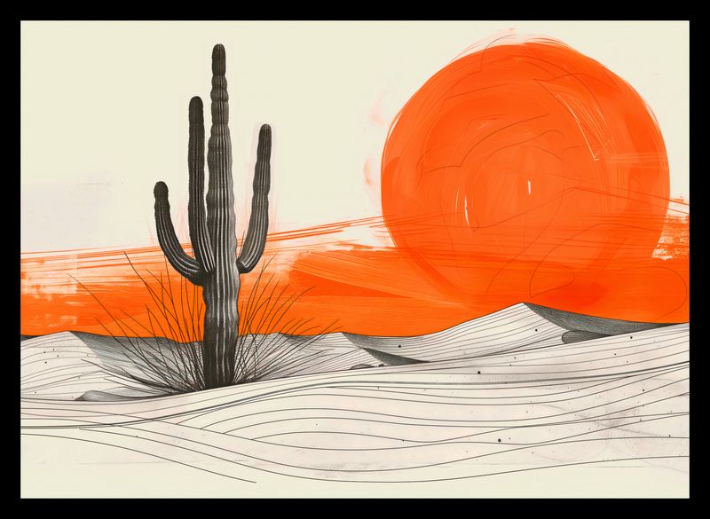 Plakat 35x25cm Kaktus Saguaro zdjęcie 2