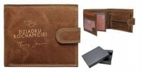 Portfel SKÓRA 100% dla DZIADKA z grawerem ŚWIĘTA