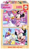 Puzzle drewniane 2 x 50 elementów. Myszka Minnie / Daisy