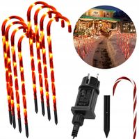 GIRLANDA LED LASKI SOPLE CUKROWE MIKOŁAJA NA ZEWNĄTRZ 72cm 8szt LIZAKI