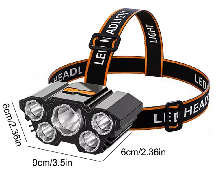 Latarka czołowa L-T21 posiada 4 tryby pracy 5 super jasnych diod LED zdjęcie 5