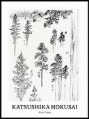 Plakat 60x80cm Design Pine Trees, Hokusai Vintage do Salonu
