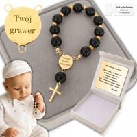 Pamiątka Chrztu Św. Różaniec Prezent na Chrzest dla Chłopca lub Dziewczynki
