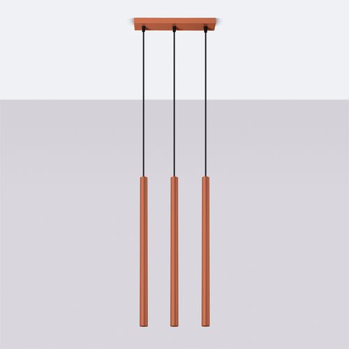 Lampa wisząca PASTELO 3 ochra czerwona na Arena.pl