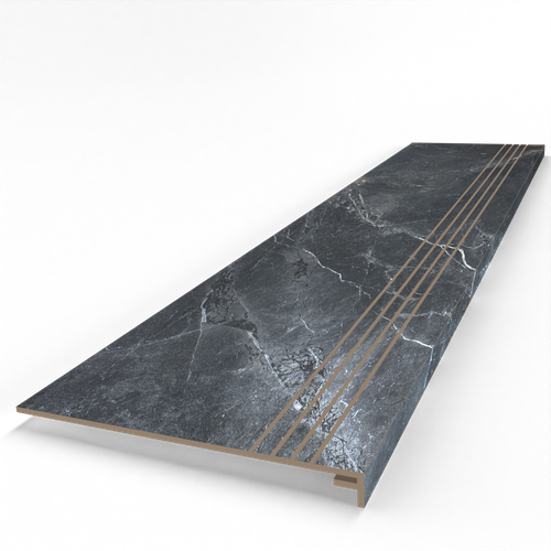 Gruba płytka schodowa 140x30 MARMUR GRAFIT ANTRACYT – miejsce na LED na Arena.pl