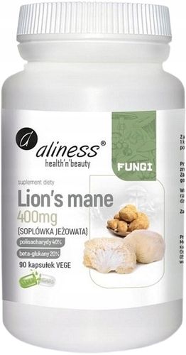 ALINESS Soplówka Jeżowata LION'S MANE 400MG 90 kaps. Koncentracja Pamięć na Arena.pl