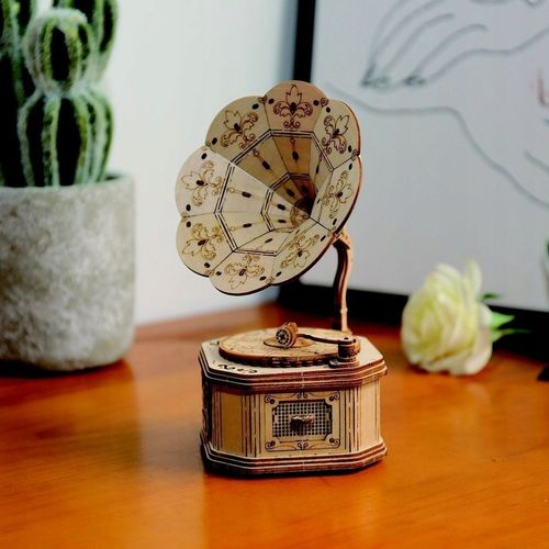 ROBOTIME Drewniany Model Puzzle 3D Gramofon na Arena.pl