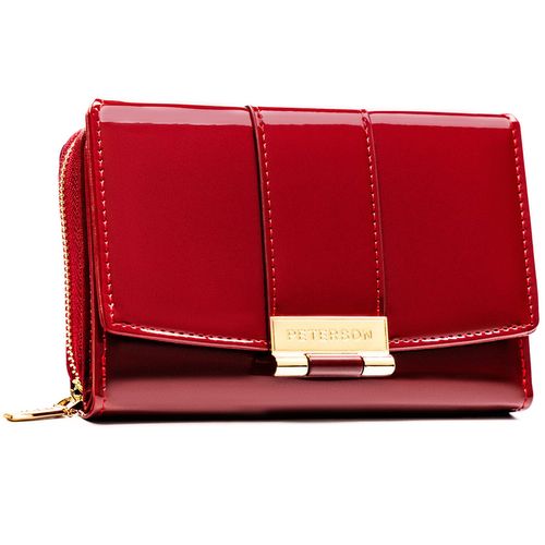 bordowy, poziomy portfel damski wykonany z lakierowanej na Arena.pl