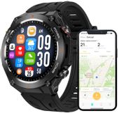 Smartwatch Męski Zegarek Czarny Zaawansowane Funkcje GPS Zdrowie Sport