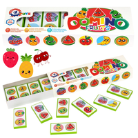 Domino Gra Planszowa Zręcznościowa Układanka Owoce Kolorowy Zestaw  3336