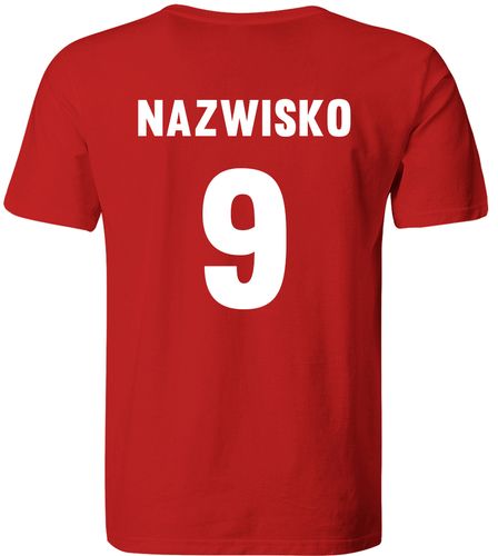 KOSZULKA REPREZENTACJI Z WŁASNYM NADRUKIEM, CZERWONA, ROZ. M na Arena.pl