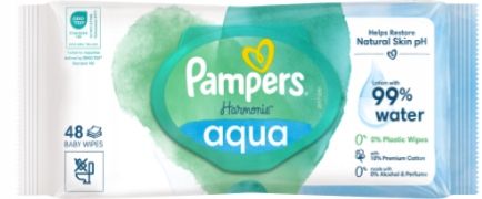 PAMPERS Harmonie AQUA Chusteczki nawilżane dla dzieci op. 9x48 szt na Arena.pl