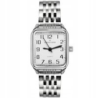 Zegarek damski Jordan Kerr srebrny z cyframi na bransolecie ELEGANCKI + BOX