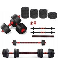 HANTLE ZESTAW HANTLI REGULOWANYCH DO ĆWICZEŃ 35 kg + SZTANGA