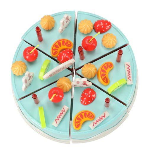 NIEBIESKI TORT URODZINOWY DO KROJENIA KUCHNIA 75 ELEMENTÓW na Arena.pl