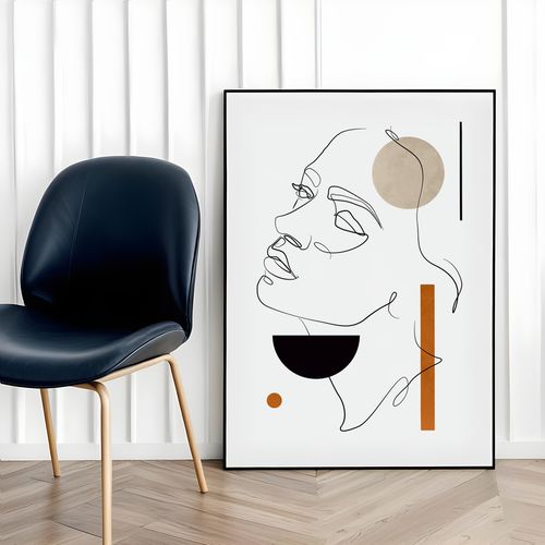 Plakat portret boho twarz 21x30 cm w czarnej ramie na Arena.pl