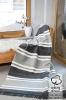 Koc bawełniano-akrylowy 150x200 szare grafitowe pasy wzór 1228-2