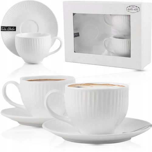 KOMPLET PORCELANOWYCH FILIŻANEK ZEOLIA 250ML 2SZT DO KAWY HERBATY na Arena.pl