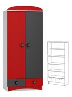 szafa z półkami SUPER CAR N25 szafa dziecięca 80x53 w.190