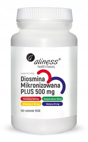 Aliness Diosmina Mikronizowana 500 mg ŻYLAKI HEMOROIDY 100 tabletek na Arena.pl