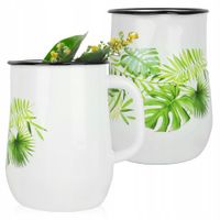 EMALIOWANY KUBEK Z WYLEWKĄ DZBANUSZEK NA KUCHENKĘ Z DZIÓBKIEM 2,5L MONSTERA