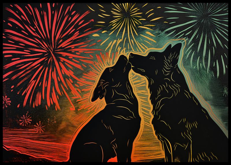 Plakat 84x59,5cm Psi Uścisk zdjęcie 2