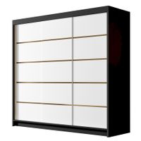 Szafa przesuwna EVO VII 200-pojemna garderoba-CZARNY/BIAŁY