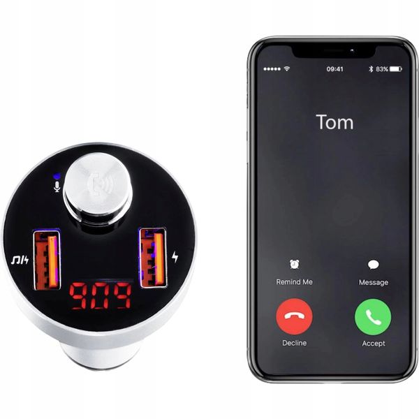 Transmiter Bluetooth zestaw głośnomówiący microSD zdjęcie 4