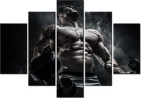 105CM 150CM OBRAZ 5 ELEM MĘŻCZYZNA SIŁOWNI STALOWYM KOLORZE DRUK