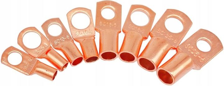 ZESTAW KONEKTORÓW OCZKOWYCH KONEKTOR OCZKOWY NIEIZOLOWANY M6 M8 MIEDŹIANYCH zdjęcie 3